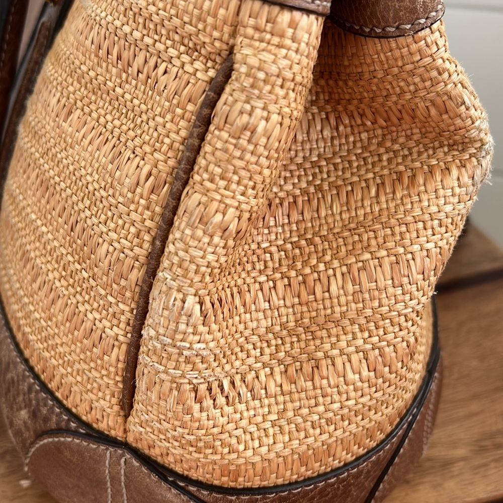 Vintage Gucci Raffia and Crocodile Secret Top Handle - Picture 9 of 17